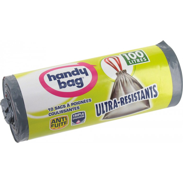 Handy Bag Sacs poubelle 50L Ultra résistant x10 - DISCOUNT